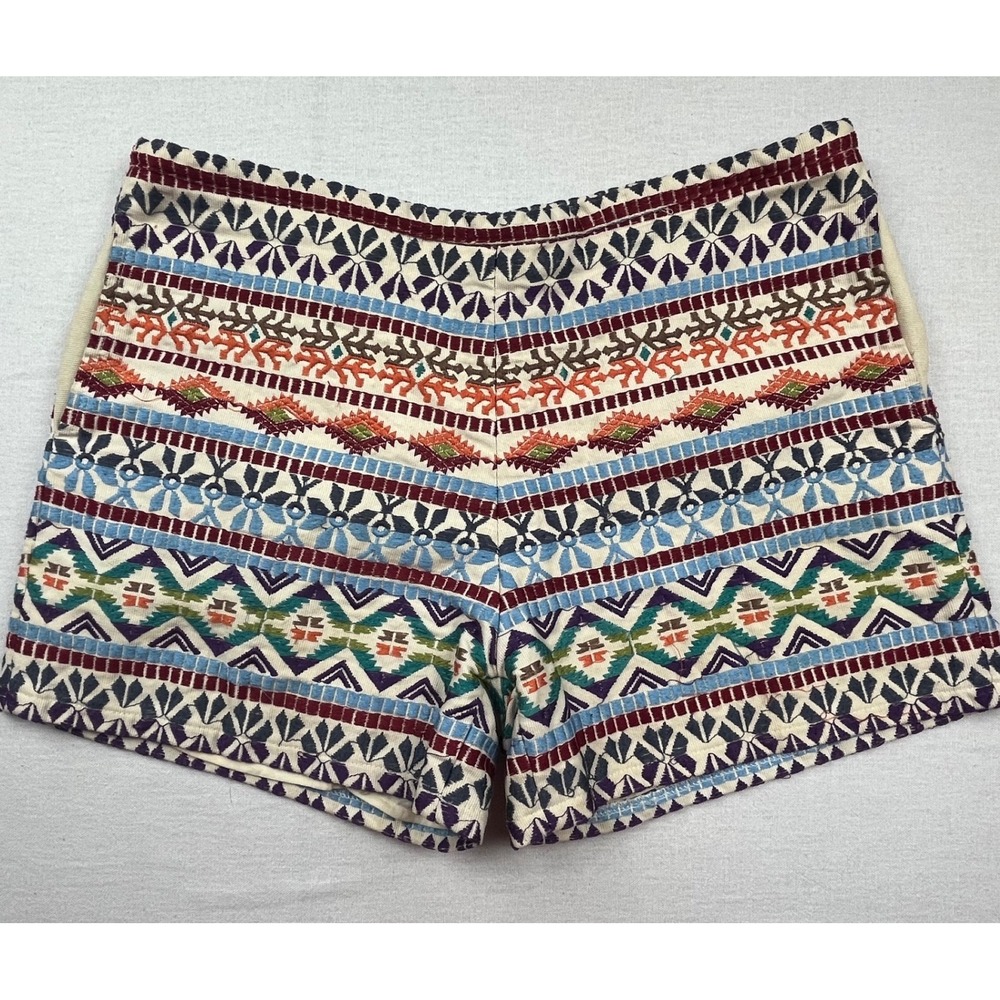 Stetson Womens Embroidered Southwestern Geometric Cotton Shorts Multi Size 6